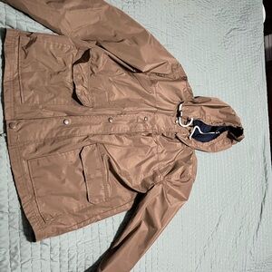 Forever 21 Men's Brown Hooded Raincoat